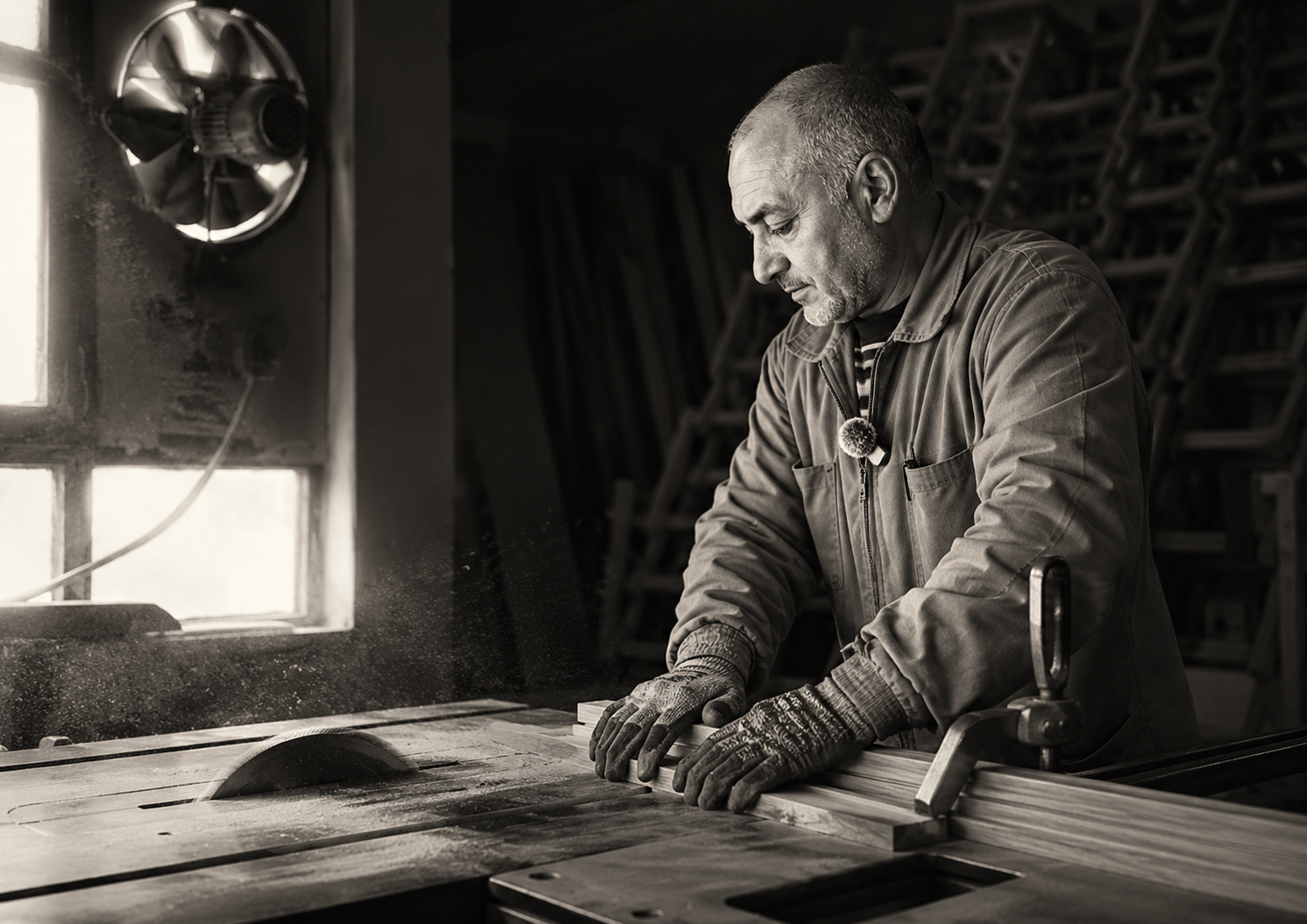Artisan turc expérimenté au travail, savoir-faire de production B2B